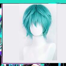 Anime Men's Cosplay Outfit Green Any Size Custom Full Set Perfect Custom Black Jacket With Green Wig,Halloween - Cadet Blue - View 4