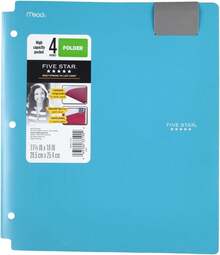 Five 4 Pocket Folder, Plastic, High Capacity, Folders With Pockets, Color Selected You, 1 Count (33190) - 1 - View 3