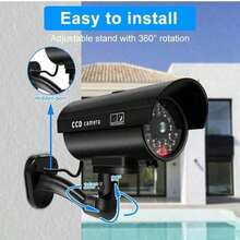 1pc Solar Powered Simulated Security Camera, Anti-Theft Anti-Intrusion, Light Waterproof, Red LED Flashing, Free CCTV Sticker - Multicolor - View 8