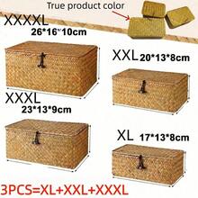 1pc Rectangular Woven Wicker Storage Basket With Lid, Toy Storage Box And Home Organizer For Clothes, Books & Sundries, Decorative Bin For Bedroom, Bathroom, Kitchen And Dorm Room, Autumn Home Decor And Back-To-School University Essentials - Brown - View 10