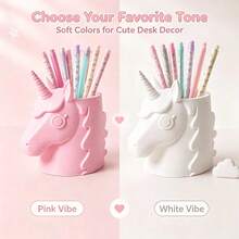 Cute Unicorn Pen Holder, Beautiful PLA Material Desktop Organizer, Multi-Functional Cosmetic & Pen Storage Cup, Cute Style Desktop Decor, Ins-Style Desk Ornament, Suitable For Vanity & Office - Multicolor - View 7