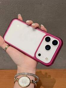 1件可愛磨砂透明四角防摔手機殼，適用於 iPhone 17 AIR 16 15 14 13 12 Pro Max Plus，軟背蓋糖果色 - 梅子色 - 查看 3