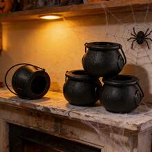 [Mini Crucible Set] 6pcs Mini Crucible Water Bottles - Novelty Water Bottles - Halloween Black Crucible Stand - Witch's Crucible - Crucible Pot Party Gift - (Non-Food Contact), Outdoor Decoration, Room Decoration, Fun Gift - Multicolor - View 3