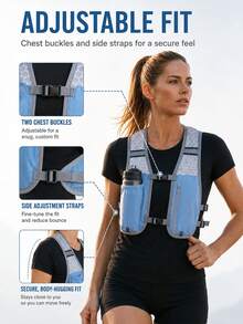 Lightweight Running Water Bottle Vest With Phone Pocket, Cycling Backpack With Multi-Functional Storage And Adjustable Water Bladder, Suitable For Running, Cycling, Hiking, Marathon And Fitness, Unisex - Multicolor - View 5