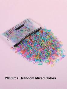 2000Pcs Girls/Teens Simple Mini Disposable Hair Ties - Multicolor - View 6