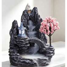 1pc Garden Pond Acrylic Flat Landscape Backflow Incense Burner Waterfall Incense Burner | Suitable For Air Purification Acrylic Craft Home Decor | Handheld Incense Burner, Kitchen, Dining Table Incense Burner, Meditation, Yoga, Sleep - 1PC - View 3