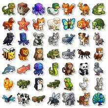 50pcs Cartoon Cute Pixel Animal Stickers, Cute Pixel Game Creative Decorative Stickers For Water Bottles, Phone Cases, Scrapbooking - Multicolor - View 7