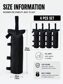4pcs/1set, Sturdy Pop-Up Tent Weight Bags, Sandbags - Tent Anchoring For Outdoor Activities, Easy To Fill And Portable Design, Suitable For Camping, Beach - Multicolor - View 2
