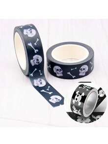 1 Roll Halloween Skeleton Decorative Washi Tape, Decorative Masking Craft Tape, Scrapbook Stickers, Scrapbooking - Multicolor - View 6