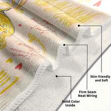 1PC Factory Direct Lemon Spritz Limoncello Spritz Striped Theme Beach Towel - Sand-Resistant Quick-Dry, Ultra-Soft Polyester Fiber, Modern Textured Durable Fabric, Machine Washable, Suitable For Swimming, Fitness, Camping, Yoga, Perfect Gift Choice - Multicolor - View 5