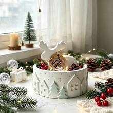 2pcs Christmas Reindeer Relief House Storage Jar Silicone Mold, Christmas Decoration Ornament Making Plaster Candle Mold, Resin Epoxy Mold, Perfect For Handmade Crafts, Holiday Gift Making, Reusable - Silicone Mold - View 5