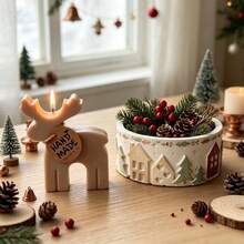 2pcs Christmas Reindeer Relief House Storage Jar Silicone Mold, Christmas Decoration Ornament Making Plaster Candle Mold, Resin Epoxy Mold, Perfect For Handmade Crafts, Holiday Gift Making, Reusable - Silicone Mold - View 3