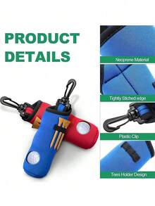 Portable Golf Ball And Tee Bag With Keychain Clip Golf Ball Holder Pouch With Tee Holder Golf Ball Carry Bag Pouch Waterproof Golf Protection Bag For Men Women Golf Enthusiasts Easy To Install And Store Storage Golf Essential Accessories - Multicolor - View 6