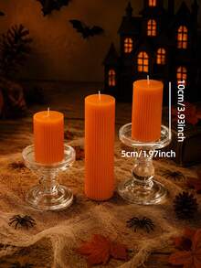 1pc European Style Orange Scented Candle, Gear Shaped, Soy Wax, 1.97 Inch Diameter, Ambient Lighting, Home Decor, Tabletop Ornament, Wedding Decoration, Holiday Party, Women's Gift, Halloween Decoration - A - View 5