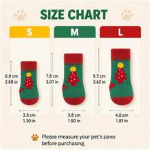 1 Set Family Christmas Tree Knitted Leg Warmers, Includes 4 Pet Leg Warmers And 1 Pair Adult Leg Warmers, With Hook And Loop, Non-Slip Bottom, Indoor Paw Protection Leg Warmers, Suitable For Small And Medium Dogs - Multicolor - View 2