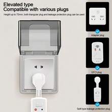 Protector de interruptor montado en la pared, caja plástica grande autoadhesiva impermeable para enchufes, caja a prueba de salpicaduras tipo 86 para baño - transparente - Ver 7