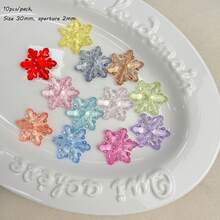 Ice Transparent Colored Straight Hole Snowflakes DIY Handmade Winter Christmas Decorations DIY Hanging Accessories Materials - Multicolor - View 23