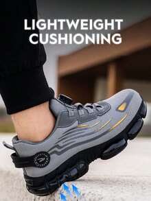 Men's Steel Toe Work Shoes | Lightweight & Breathable, Impact & Puncture Resistant, Twist Lock Design, Suitable For Construction & Warehouse - Grey - View 6