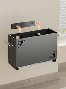 Wall-Mounted Kitchen Utensil Storage Rack (No Drilling Required), Detachable Draining Chopstick Holder, Hanging Kitchen Utensil Storage Basket, Multi-Functional Wall-Mounted Spoon And Fork Storage Rack, Kitchen Tool Draining Basket - Multicolor - View 6