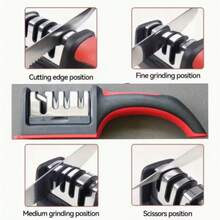 Household Handheld Fast Knife Sharpener, Tungsten Steel Professional Sharpening Stone, Scissor Sharpener, Double-Sided Grinding, Kitchen Multi-Function Sharpening Tool, Suitable For Daily Knives And Scissors - A - View 4