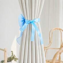 1/4 Pack French Style Bow Curtain Tiebacks, Sheer Satin Ribbon Curtain Tiebacks, Multi-Color No-Drill Curtain Tiebacks, Suitable For Semi-Sheer And Regular Curtains, For Bedroom, Living Room, Romantic Home Decor - Multicolor - View 9