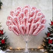 Small Pink Mini Candy Cane Balloons Christmas Party New Year Party Decoration - Multicolor - View 2