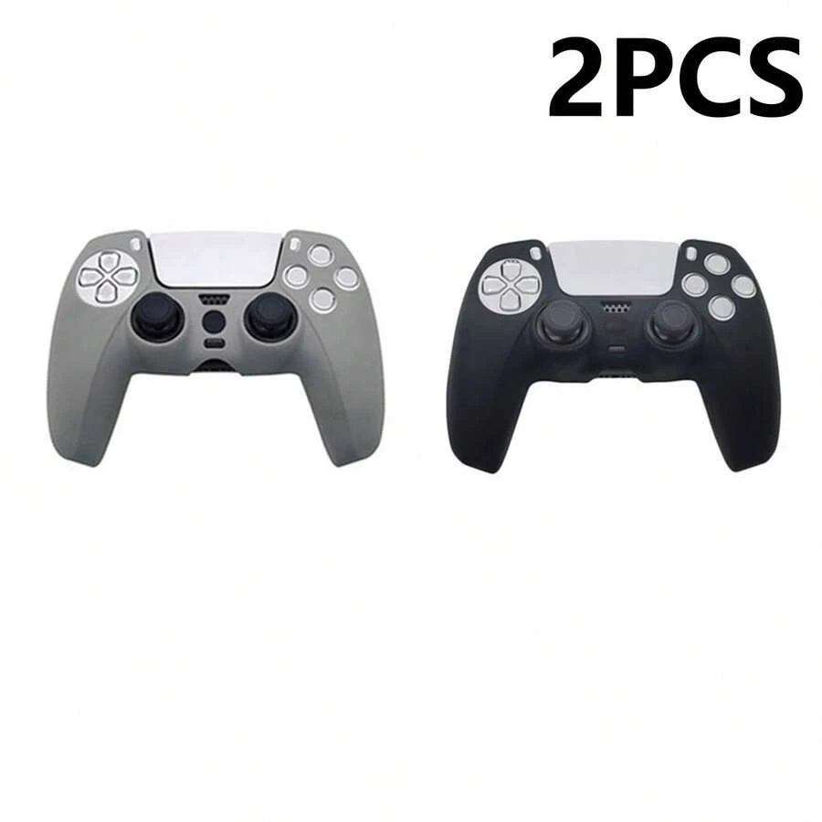 2pcs Handle Protective Cover Set, Anti-Slip, Anti-Drop, Anti-Dust, Anti-Scratch, Compatible With PlayStation 5, Enhances Gaming Operation Feel, Practical Gaming Accessory - 2 PCS Handle Protector - View 1