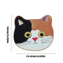 3pcs Heat-Insulating Coaster Set, Cute Cat Asymmetrical Anti-Scald Cup Mat - Multicolor - View 3