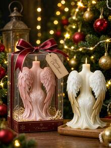 Molde de silicona para velas con vista trasera de alas de ángel, silicona de alta flexibilidad, desmolde suave, adecuado para cera de soja, yeso aromático, creación de jabón hecho a mano DIY - Diosa con alas - Ver 2