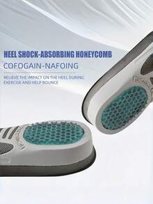 QKC 1 Pair Full Length Comfortable Insoles With Honeycomb Heel Cushioning, U-Shaped Heel Cup And Contoured Design - Black - View 3