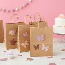 1/10/20/30 Pcs Natural Kraft Paper Bags, Durable, Suitable For Baking, Milk Tea, Coffee, Gifts, Party Favors, Etc. - Multicolor - View 4