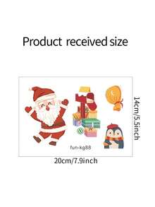 Peeking Santa Claus Penguin Mailbox Gift Box Light Switch Wall Sticker, Cute Cartoon Christmas Socket Decorative Decal, Removable Self-Adhesive Christmas Wall Mural, Suitable For Kitchen Bedroom Switch Panel - The Spying Santa Claus - View 4