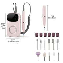 Electric Nail Drill, USB Rechargeable, Wireless Manicure & Pedicure Tool, Portable Nail File Machine, Suitable For Acrylic Nails, Gel Nails Polishing And Cuticle Care, Comes With 11 Grinding Heads And 6 Grinding Bands, Professional Nail Art Set, Perfect Gift For Women - Multicolor - View 14