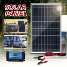 30W Portable Solar Panel Kit For Garden And Villa, Optional 100A Controller, 12V-18V-24V Output, USB 5V Solar Charger, Suitable For Power Bank, Phone, Watch, Home Solar Panel, Whole House Solar Panel, Solar Power Bank - Black - View 3