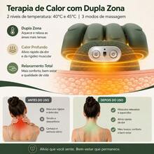 Massageador Cervical em Formato de Mão com Aquecimento, Almofada Massageadora Sem Fio para Pescoço e Ombros, Portátil para Escritório e Viagem - Visão 7