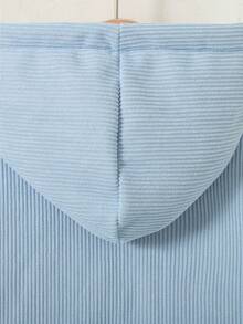 Boys' Casual Fashion Patch-Front Fleece Jacket With Pockets And Patch Design, Long Sleeve, Autumn/Winter - Blue - View 4