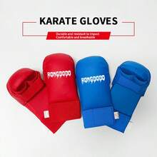 Karate Boxing Gloves Plain Pattern Competition Training Hand Guards Children Sanda Boxing Training Protective Gloves - White - View 5