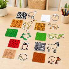 hoojojo 20pcs Permainan Mencocokkan Tekstur Bulu Hewan dari Kain Felt, Alat Bantu Mengajar Pengenalan Pola Kulit Hewan Liar, Perlengkapan Belajar Guru di Kelas, Aktivitas Pengamatan Sains Alam, Perlengkapan Kembali ke Sekolah - MultiWarna - View 12