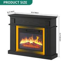 BALCONERA 39 Inch Freestanding Electric Fireplace With Realistic LED Flame Effect, Portable Cosy Fire For Living Room/Bedroom Decor - UK Plug(220-240V) - View 3