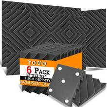 TOUO Acoustic Foam 6-48 Pcs Offices Acoustic Treatment Diamond Groove Foams Panels High-Density Sound Absorbing Material - TOUO - View 47