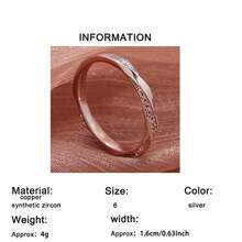 1PC Women's Fashion Minimalist Versatile Round Circle Ring Inlaid With Synthetic Cubic Zirconia, Suitable For Wedding Engagement, Valentine's Day Gift, Anniversary, Birthday Gift - Silver - View 10