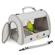 Breathable Parrot Travel Carrier Cage With Stainless Steel Mesh Panel, Lightweight Bird Carrying Bag For Outdoor And Vet Visits - Multicolor - View 6