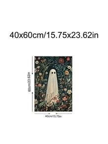 1pc Whimsical Ghost Print Dark Cottagecore Floral Halloween Decor, Ghost On Enchanted Flower Meadow William Morris Style, Bedroom Decor,LivingRoom Decor,Dorm Decor,Wall Arts,Wall Decor,Home Decor,Room Decor, Canvas Wall Art, Posters,Optional Frame - 1PCS - View 15