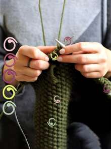 Portable Multi-Function Yarn Spool Box + Colorful Stitch Marker Knitting Tool Set, Multi-Color Full Set Plastic Yarn Box Simple & Lightweight, Spiral Stitch Marker Hook Ring Knitting Needle Positioning DIY Comma Clip, Anti-Tangle Storage Anti-Slip No Damage To Yarn, Home Handmade Knitting DIY Creation Use, Knitting Enthusiasts Handmade Lovers Knitting Experts, Christmas Gift Handmade Gift Housewarming Gift, One Box One Clip Knitting More Convenient - Multicolor - View 2