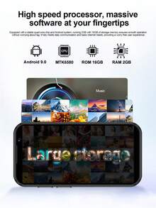 SERVO 17SE Mini Smartphone, Android 9.0, Dual SIM Dual Standby, Layar HD 3.0", Memori Besar 2GB+16GB, WiFi & GPS, Ponsel Kecil 3G WCDMA - Jeruk - View 10