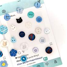 10/20/30/35/40/45/50/55/60/70Pcs Blue Button Assortment, Creative DIY Decorative Accessories, Flower, Star, Moon Shapes, Resin Material, Delicate And Easy To Use, Suitable For Clothing Modification, Greeting Card Decoration, Jewelry Making And More - Multiple Styles - View 7