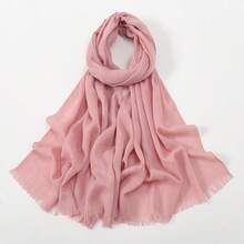 1PC New Minimalist Fashion Classic Versatile Sun Protection Soft Skin-Friendly Suitable For Daily Wear Multi-Function Polyester Material Bamboo Knot Pattern Tassel Rectangular Women's Scarf Headscarf Shawl Hijab Islamic Scarf Women Winter Scarf - Multicolor - View 17