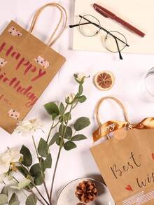 1/10/20/30 Pcs Natural Kraft Paper Bags, Durable, Suitable For Baking, Milk Tea, Coffee, Gifts, Party Favors, Etc. - Multicolor - View 8