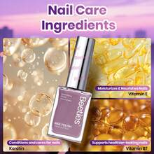Beetles 6 Colors Purple Nail Polish Set, Quick Dry Air Dry Regular Nail Polish, Dusty Mauve, Dark Purple, Burgundy, Grape & Berry Red, No UV Lamp Needed, 7.5ml Each - 6 Colors Purple Nail Polish Set - 查看 6