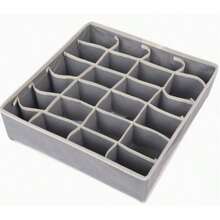 4pcs Multi-Size Modular Underwear Storage Boxes, Freely Combinable And Detachable Drawer Dividers, Large Capacity Foldable Non-Woven Fabric Organizer Boxes For Bras, Panties, Socks - Grey - View 17